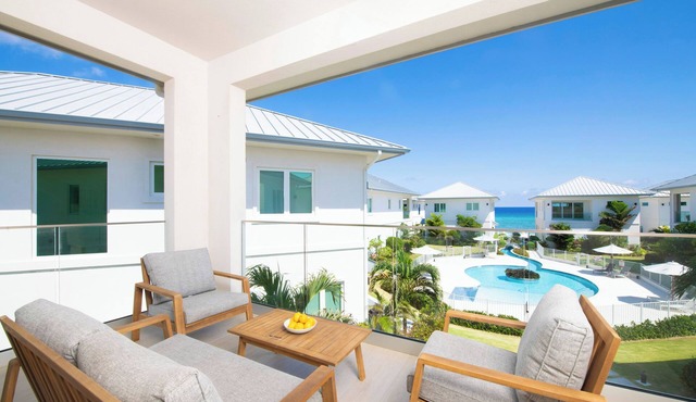 Oceans 9: Seaside Lazy River Pool, Sunken BBQ Ocean Lounge + Designer Interiors in West Bay